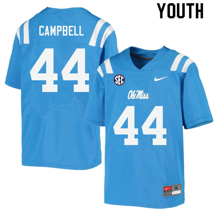 Chance Campbell Ole Miss Rebels NCAA Youth Powder Blue #44 Stitched Limited College Football Jersey QUQ6558AX